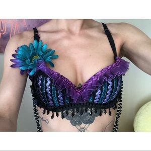 Purple Daisy Rave Bra